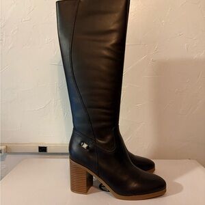 Giani Bernini Black Heeled Boots with Chunky Heel